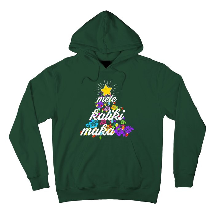 Hawaiian Mele Kaliki Maka Christmas Tree Hoodie