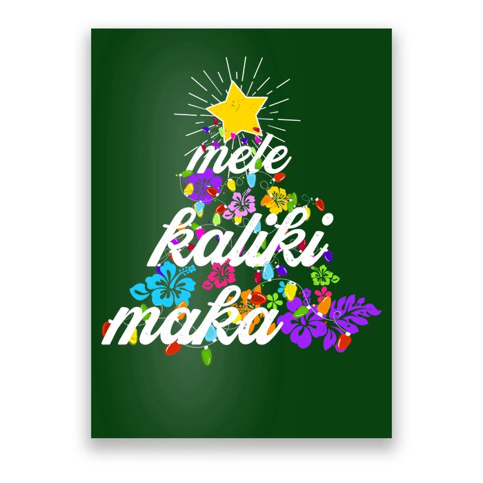 Hawaiian Mele Kaliki Maka Christmas Tree Poster