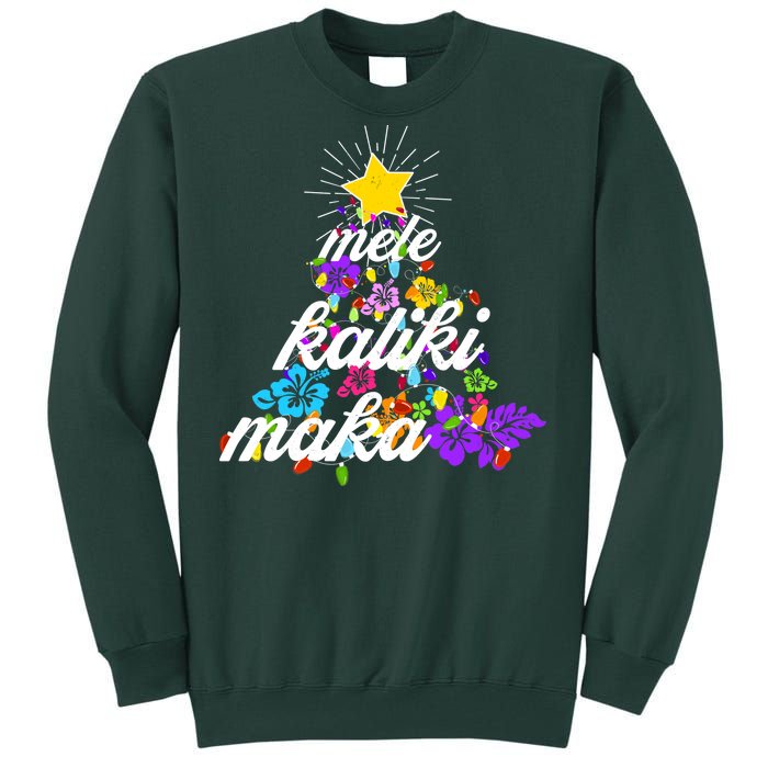 Hawaiian Mele Kaliki Maka Christmas Tree Tall Sweatshirt