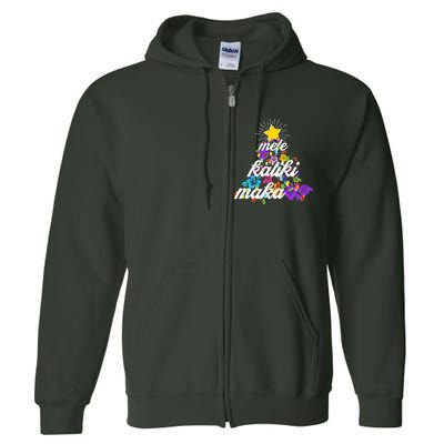 Hawaiian Mele Kaliki Maka Christmas Tree Full Zip Hoodie