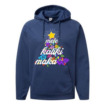 Hawaiian Mele Kaliki Maka Christmas Tree Performance Fleece Hoodie