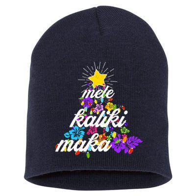 Hawaiian Mele Kaliki Maka Christmas Tree Short Acrylic Beanie