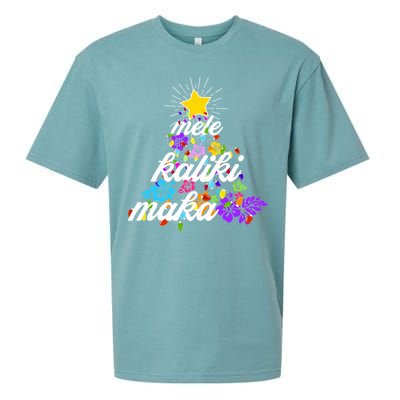 Hawaiian Mele Kaliki Maka Christmas Tree Sueded Cloud Jersey T-Shirt