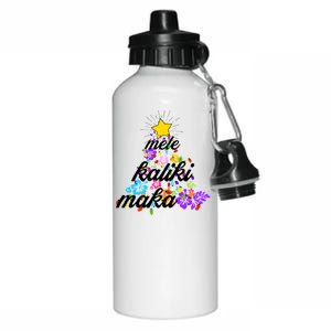 Hawaiian Mele Kaliki Maka Christmas Tree Aluminum Water Bottle 