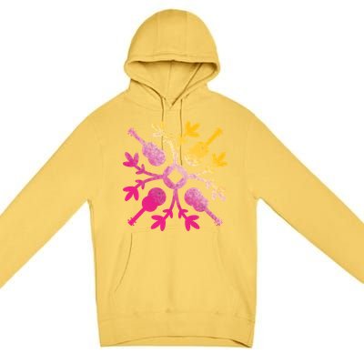 Hawaiian Mele Music Quilt Tribal Tattoo Ukulele Premium Pullover Hoodie