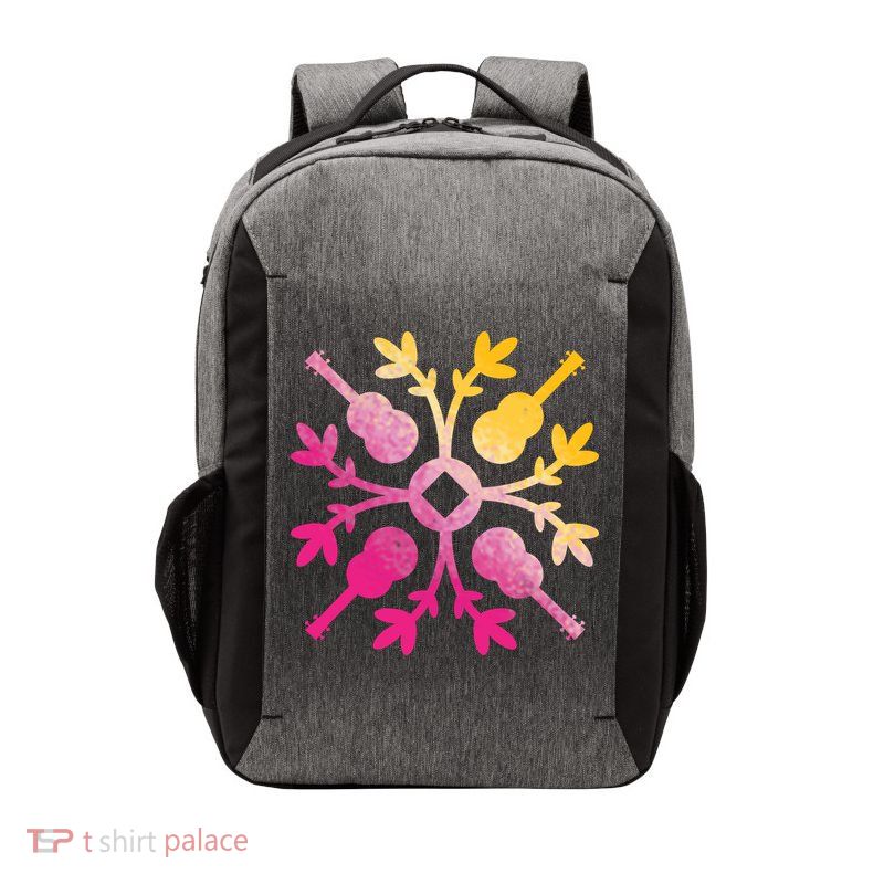 Hawaiian Mele Music Quilt Tribal Tattoo Ukulele Vector Backpack