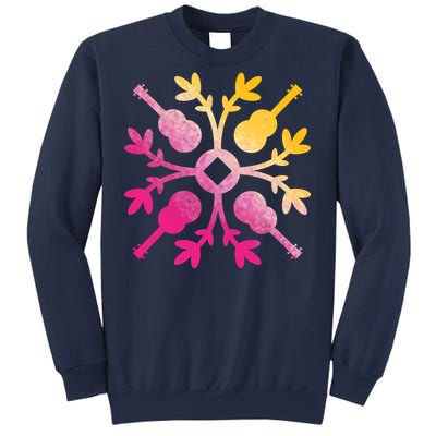 Hawaiian Mele Music Quilt Tribal Tattoo Ukulele Sweatshirt