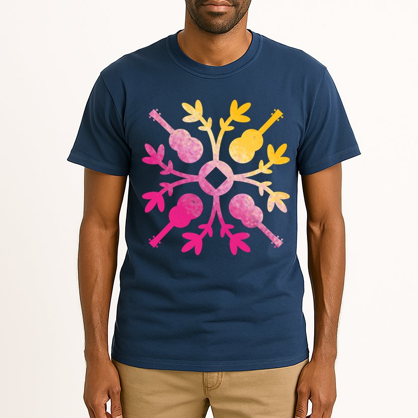 Hawaiian Mele Music Quilt Tribal Tattoo Ukulele Tall T-Shirt