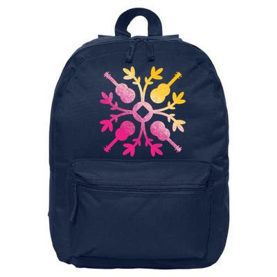 Hawaiian Mele Music Quilt Tribal Tattoo Ukulele 16 in Basic Backpack