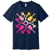Hawaiian Mele Music Quilt Tribal Tattoo Ukulele Premium T-Shirt