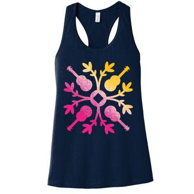 Hawaiian Mele Music Quilt Tribal Tattoo Ukulele Womens Tank Top
