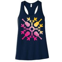 Hawaiian Mele Music Quilt Tribal Tattoo Ukulele Women's Racerback Tank