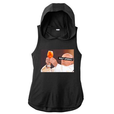 Holy Aperoli X Papst The Pope Drip X Francis Spritz Club Ladies PosiCharge Tri-Blend Wicking Draft Hoodie Tank