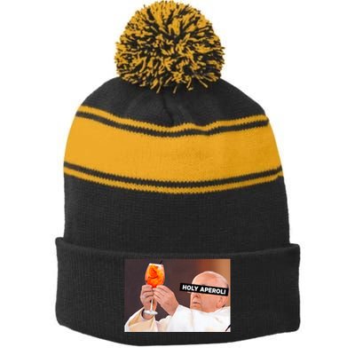 Holy Aperoli X Papst The Pope Drip X Francis Spritz Club Stripe Pom Pom Beanie