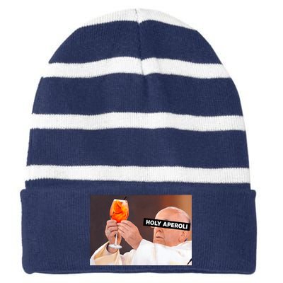 Holy Aperoli X Papst The Pope Drip X Francis Spritz Club Striped Beanie with Solid Band