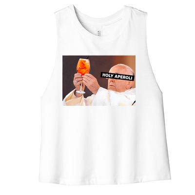 Holy Aperoli X Papst The Pope Drip X Francis Spritz Club Women's Racerback Cropped Tank