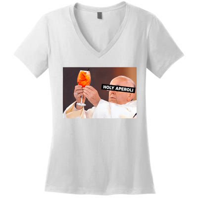 Holy Aperoli X Papst The Pope Drip X Francis Spritz Club Women's V-Neck T-Shirt