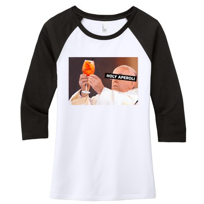 Holy Aperoli X Papst The Pope Drip X Francis Spritz Club Women's Tri-Blend 3/4-Sleeve Raglan Shirt