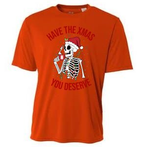 Have A Xmas You Deserve Funny Skeleton Christmas Cooling Performance Crew T-Shirt