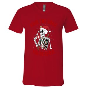 Have A Xmas You Deserve Funny Skeleton Christmas V-Neck T-Shirt