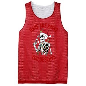 Have A Xmas You Deserve Funny Skeleton Christmas Mesh Reversible Basketball Jersey Tank