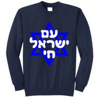 Hebrew Am Yisrael Chai Israel Magen David Tall Sweatshirt