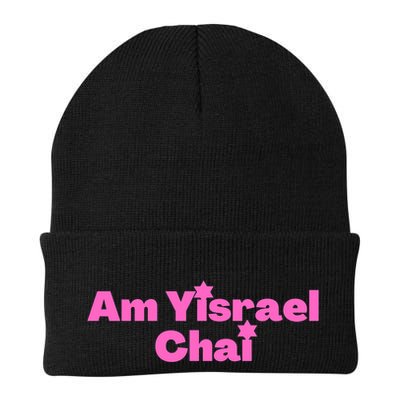Hebrew Am Yisrael Chai The People Of Israel Live Pink Beanie