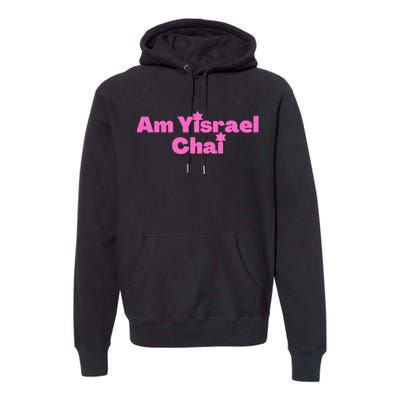 Hebrew Am Yisrael Chai The People Of Israel Live Pink Premium Hoodie