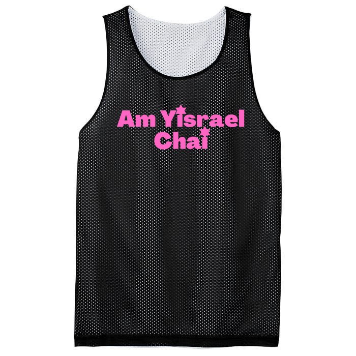 Hebrew Am Yisrael Chai The People Of Israel Live Pink Mesh Reversible Basketball Jersey Tank