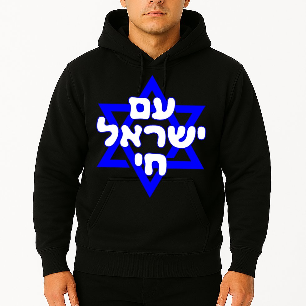Hebrew Am Yisrael Chai Israel Magen Davi Hoodie
