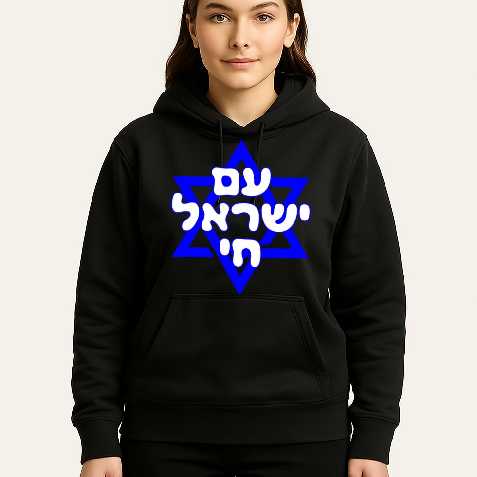 Hebrew Am Yisrael Chai Israel Magen Davi Hoodie