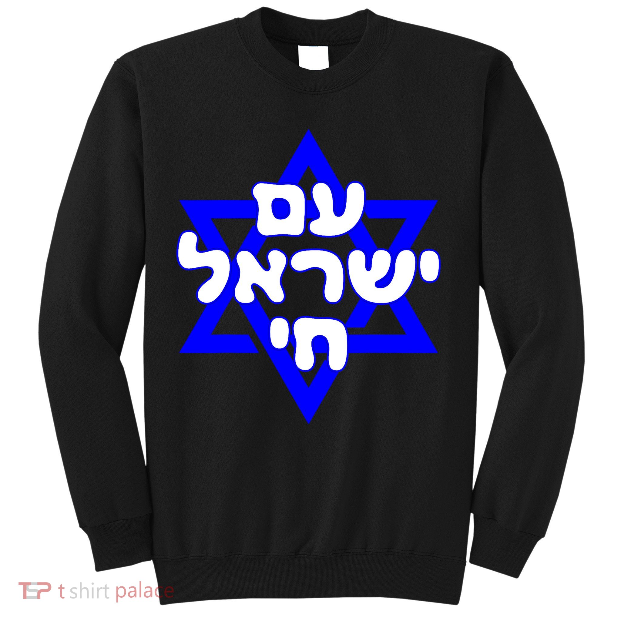 Hebrew Am Yisrael Chai Israel Magen Davi Sweatshirt