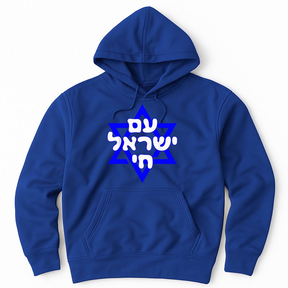 Hebrew Am Yisrael Chai Israel Magen David  Hoodie