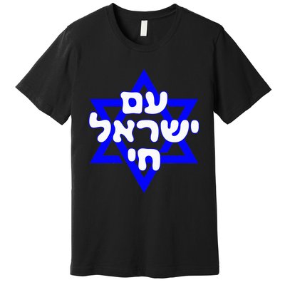 Hebrew Am Yisrael Chai Israel Magen David Premium T-Shirt