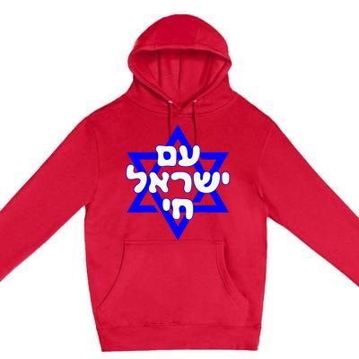 Hebrew Am Yisrael Chai Israel Magen David Premium Pullover Hoodie