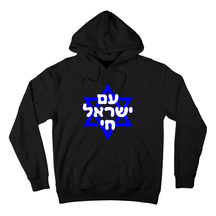 Hebrew Am Yisrael Chai Israel Magen David Hoodie