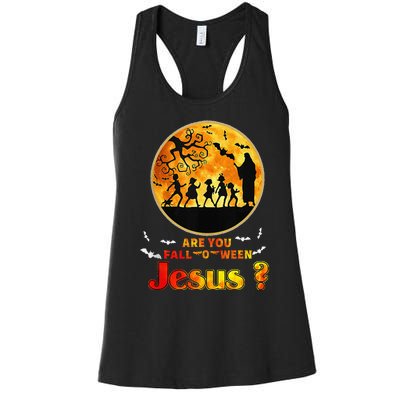 Halloween Are You Falloween Jesus Matthew Christian Faith Women's Racerback Tank