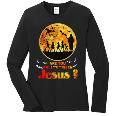 Halloween Are You Falloween Jesus Matthew Christian Faith Ladies Long Sleeve Shirt