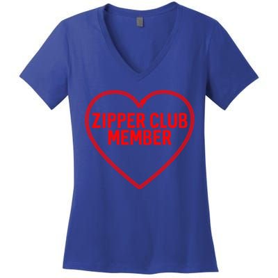 Heart Attack Zipper Club Open Heart Surgery Survivor Cute Gift Women's V-Neck T-Shirt