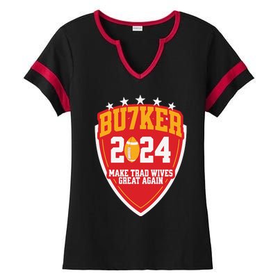 Harrison Butker 2024 Make Trad Wives Great Again Funny Harrison Butker Ladies Halftime Notch Neck Tee