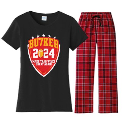 Harrison Butker 2024 Make Trad Wives Great Again Funny Harrison Butker Women's Flannel Pajama Set