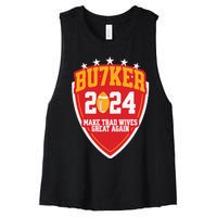 Harrison Butker 2024 Make Trad Wives Great Again Funny Harrison Butker Women's Racerback Cropped Tank