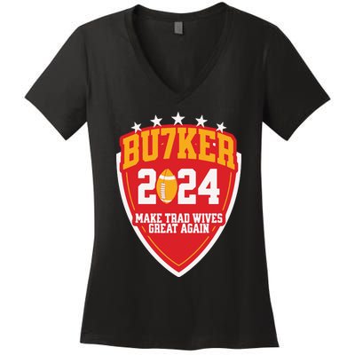 Harrison Butker 2024 Make Trad Wives Great Again Funny Harrison Butker Women's V-Neck T-Shirt