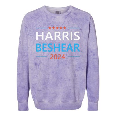 Harris Beshear 2024 For President Patriotic Kamala Democrat Colorblast Crewneck Sweatshirt