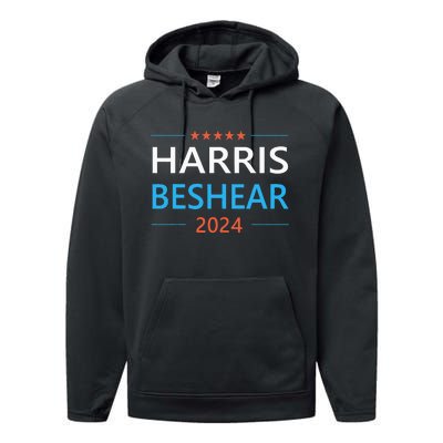 Harris Beshear 2024 For President Patriotic Kamala Democrat Performance Fleece Hoodie