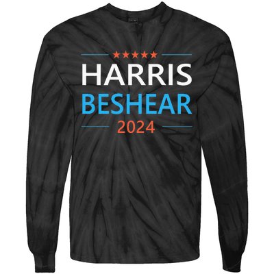 Harris Beshear 2024 For President Patriotic Kamala Democrat Tie-Dye Long Sleeve Shirt