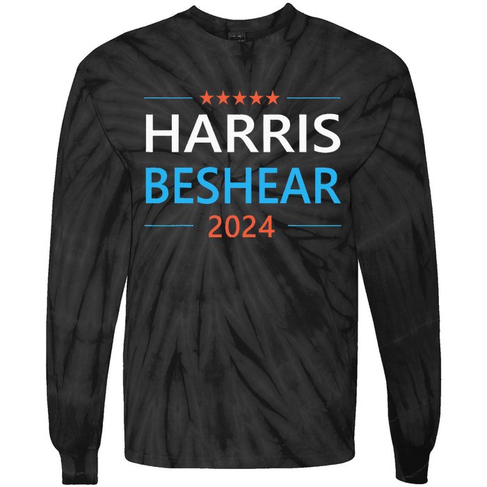 Harris Beshear 2024 For President Patriotic Kamala Democrat Tie-Dye Long Sleeve Shirt