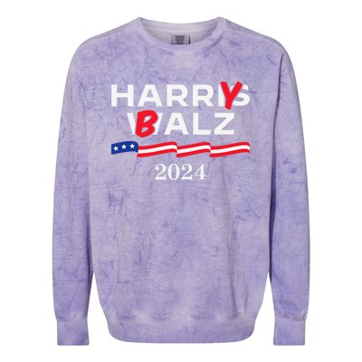 Harry Balz 2024 Harris Walz 2024 Colorblast Crewneck Sweatshirt