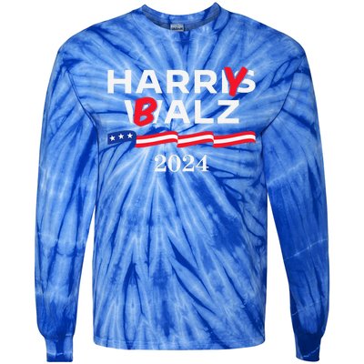 Harry Balz 2024 Harris Walz 2024 Tie-Dye Long Sleeve Shirt