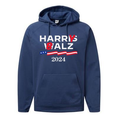 Harry Balz 2024 Harris Walz 2024 Performance Fleece Hoodie